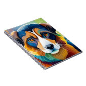 Niedliches Hundeportrait nah Notizblock (Rechte Seite)