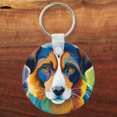 Niedliches Hundeportrait nah Schlüsselanhänger (Vorderseite)