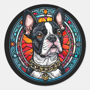 Niedliches Hundeportrait Runder Aufkleber