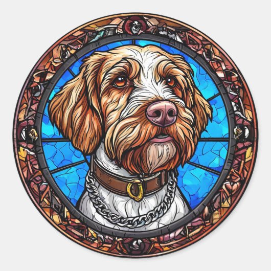 Niedliches Hundeportrait Runder Aufkleber (Vorderseite)