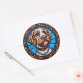Niedliches Hundeportrait Runder Aufkleber (Umschlag)