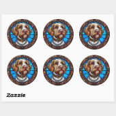 Niedliches Hundeportrait Runder Aufkleber (Blatt)