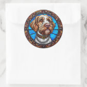 Niedliches Hundeportrait Runder Aufkleber (Tasche)