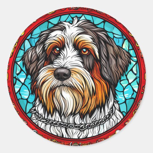 Niedliches Hundeportrait Runder Aufkleber (Vorderseite)