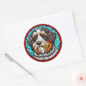 Niedliches Hundeportrait Runder Aufkleber (Umschlag)