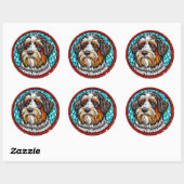Niedliches Hundeportrait Runder Aufkleber (Blatt)