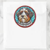 Niedliches Hundeportrait Runder Aufkleber (Tasche)