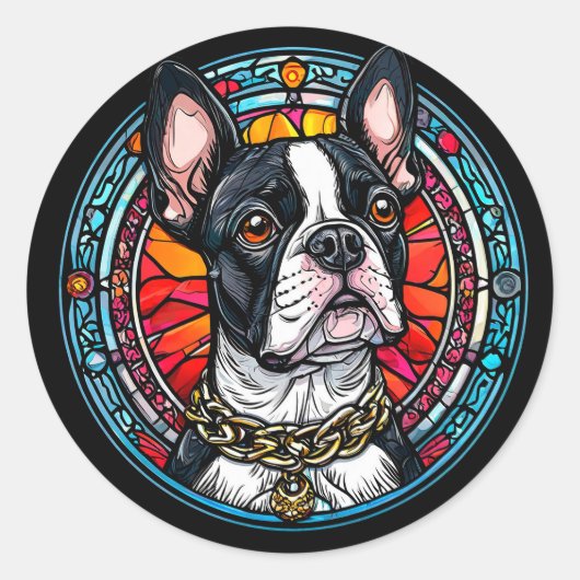 Niedliches Hundeportrait Runder Aufkleber (Vorderseite)
