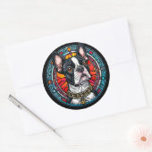 Niedliches Hundeportrait Runder Aufkleber (Umschlag)