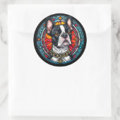 Niedliches Hundeportrait Runder Aufkleber (Tasche)