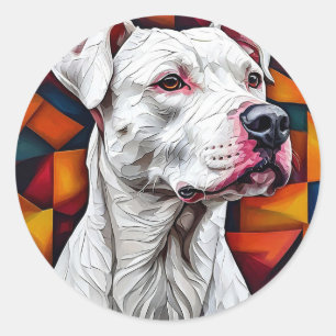 Niedliches Hundeportrait Runder Aufkleber