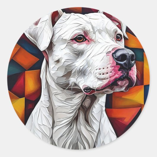 Niedliches Hundeportrait Runder Aufkleber (Vorderseite)