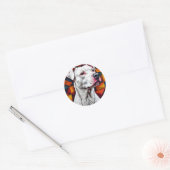Niedliches Hundeportrait Runder Aufkleber (Umschlag)