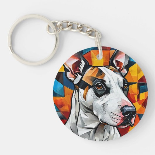 Niedliches Hundeportrait Schlüsselanhänger (Vorderseite)