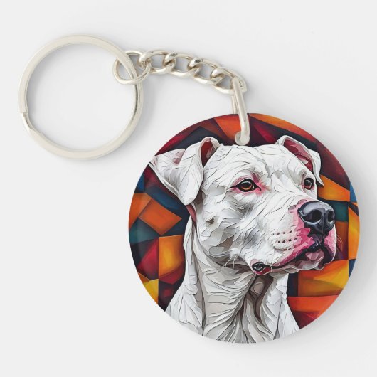 Niedliches Hundeportrait Schlüsselanhänger (Vorderseite)