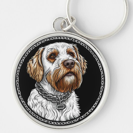 Niedliches Hundeportrait Schlüsselanhänger (Vorne)