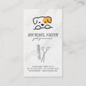 Niedliches Hundesymbol | Groomer Tools Visitenkarte (Vorderseite)