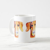 Niedliches Hundewatercolorporträt Kaffeetasse (Vorderseite Links)