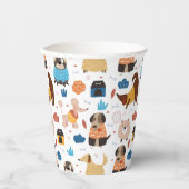 Niedliches Hundsmuster Dackel Pappbecher (Vorderseite)