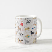 Niedliches Hundsmuster Design Weiß Kaffeetasse (VorderseiteRechts)