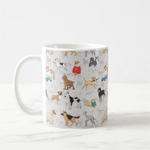 Niedliches Hundsmuster Design Weiß Kaffeetasse