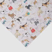 Niedliches Hundsmuster Design Weiß Seidenpapier (Ausschnitt)