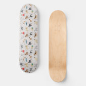 Niedliches Hundsmuster Design Weiß Skateboard (Vorderseite)