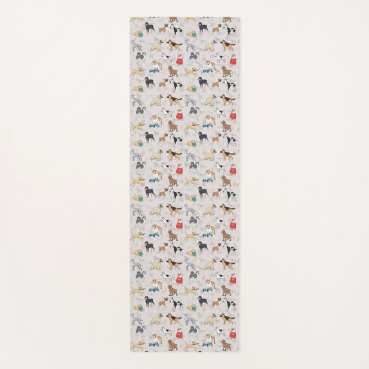 Niedliches Hundsmuster Design Weiß Yogamatte (Vorderseite)