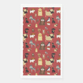 niedliches Hundsmuster für Hundeliebhaber - rote R Serviette (Vorderseite)