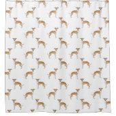 Niedliches Hundsmuster, gezüchtet und weiß Duschvorhang (Vorderseite)