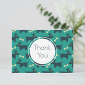 Niedliches Hundsmuster mit Disketten-Ohren & Knoch Dankeskarte (Stehend Vorderseite)