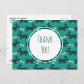 Niedliches Hundsmuster mit Disketten-Ohren & Knoch Postkarte (Vorne/Hinten)