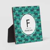 Niedliches Hundsmuster mit Diskettenohren und Knoc Fotoplatte (Vorderseite)