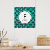 Niedliches Hundsmuster mit Diskettenohren und Knoc Poster (Küche)