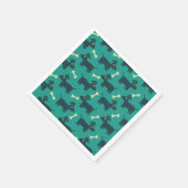 Niedliches Hundsmuster mit Diskettenohren und Knoc Serviette (Ecke)