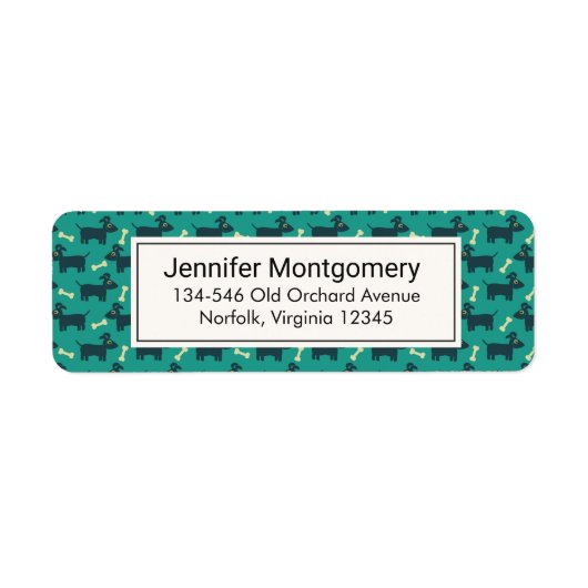 Niedliches Hundsmuster mit Knochen auf grünem Hint (Vorne)