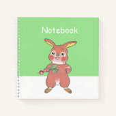Niedliches Hunger Bunny Square Custom Notebook Notizblock (Vorderseite)