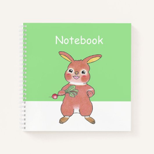 Niedliches Hunger Bunny Square Custom Notebook Notizblock (Vorderseite)