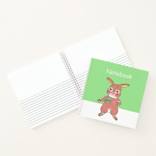 Niedliches Hunger Bunny Square Custom Notebook Notizblock (Innenseite)