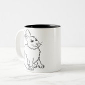 Niedliches Hunny Comic Rabbit Zweifarbige Tasse (Vorderseite Links)