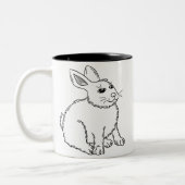 Niedliches Hunny Comic Rabbit Zweifarbige Tasse (Links)