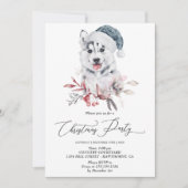 Niedliches Huskraut Weihnachtsfest Party Winter Einladung (Vorderseite)