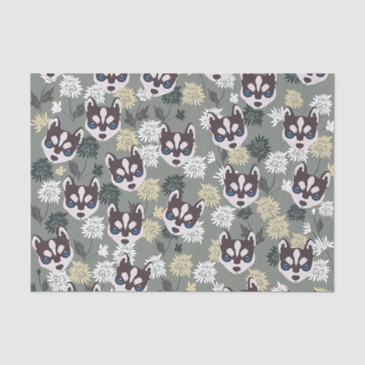 Niedliches Husky-Gewebe Seidenpapier (Vorderseite)