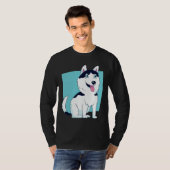 Niedliches Husky Hund-Design T-Shirt (Vorne ganz)