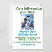 Niedliches Husky-Party Magneteinladung (Vorderseite)