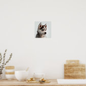 Niedliches Husky-Welpenportrait (Hund) | Platz 1:1 Poster (Küche)