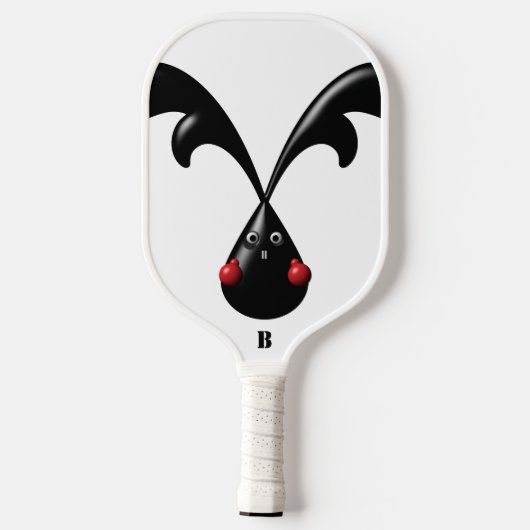 Niedliches Hustenbold Boxerkaninchen. Monogramm Pickleball Schläger (Rückseite)