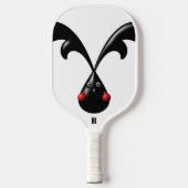 Niedliches Hustenbold Boxerkaninchen. Monogramm Pickleball Schläger (Vorderseite)