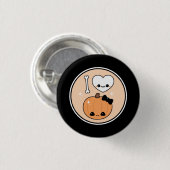 Niedliches i-Herz Halloween Button (Vorne & Hinten)