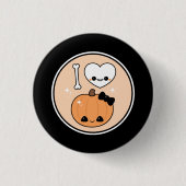 Niedliches i-Herz Halloween Button (Vorderseite)